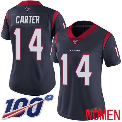 Houston Texans Limited Navy Blue Women DeAndre Carter Home Jersey NFL Football #14 100th Season Vapor Untouchable